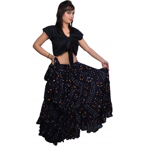 Tribal Bellydance Jaipur 25Yards polka dots FOUR Tier SOLID Skirt ...