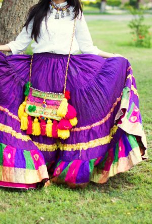 Tribal Belly dance 25YARDS Padma Maharani Skirt (100% Cotton) Magenta