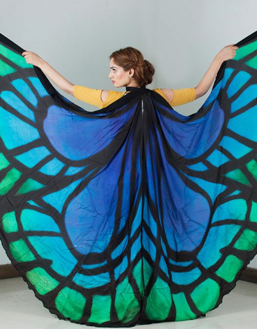 BUTTERFLY SILK ISIS WINGS IN 8MM PURE SILK SCREEN PRINTED( GREEN ...